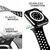 NALIA Airflow Bracelet Silicone Smart Watch Strap compatible with Apple Watch Strap SE & Series 8/7/6/5/4/3/2/1, 38mm 40mm 41mm, Sports Watch Band Men & Women Black Grey