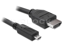 High-Speed-HDMI®-Kabel mit Ethernet, Standard Stecker (Typ A) auf Micro Stecker (Typ D), 3m, Delock®