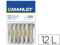 Lapices Cera Manley Unicolor Plata -Caja de 12 N.75