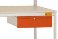 Manuflex LD4123.2001 ESD ESD egyedi fiók vörös narancssárga színű, RAL 2001, zárral, szélesség nagysága = 425 x 550 x 135 mm
