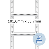 Computer-Etiketten, endlos 1-bahnig, Nadeldrucker, 101,60 x 35,70 mm, 4000 St.