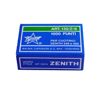 Punti Metallici per Cucitrice Zenith - 130/Z6 6/6 - 0301303601 (Conf. 10000)