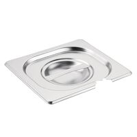 Vogue Stainless Steel Gastronorm Notched Pan Lid - Stainless Steel - GN 1 / 6