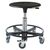 Industrial work stools - Plastic moulded seat, adjustment 370-500mm and steel base with footring