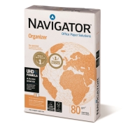 Navigator irodai papír, A4, 80 g/m², lyukasztott, feher, 500 lap/csomag
