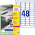 Sicherheits-Etiketten, A4, 45,7 x 21,2 mm, 20 Bogen/960 Etiketten, weiß