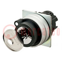 Switch: rotary with key; 22mm; Stabl.pos: 2; black; none; A22NZ