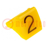 Markers; Marking: 2; 1.7÷3.5mm; H: 7mm; A: 6mm; -30÷100°C; leaded