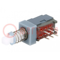 Switch: push-button; Pos: 2; DPDT; 0.1A/30VDC; ON-ON; 100MΩ; THT