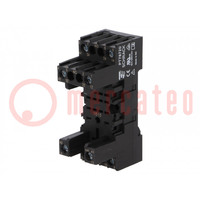 Socket; PIN: 8; 12A; 250VAC; for DIN rail mounting; Series: PT