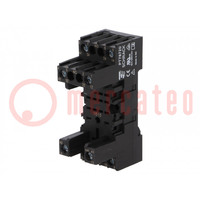 Socket; PIN: 8; 12A; 250VAC; for DIN rail mounting; PT