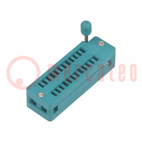 Socket: integrated circuits; ZIF; DIP24; 7.62mm; THT; demountable