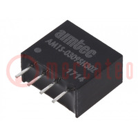 Converter: DC/DC; 1W; Uin: 2.97÷3.63V; Uout: 9VDC; Iout: 111mA; SIP4