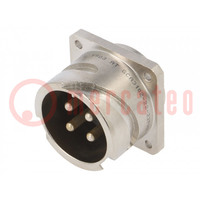 Connector: military; socket; male; PIN: 4; size 22; aluminium; GCA