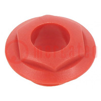 Nut with external thread; S4 series Jack sockets; red; S4