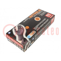 Protective gloves; Size: 8,M; black; nitryl; 50pcs.