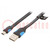 Kábel; lapos,USB 2.0; USB A dugó,USB B mini dugó; nikkelezett