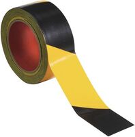 Warnband - Gelb/Schwarz, 10 cm x 25 m, Baumwollgewebe, Für unebene Flächen