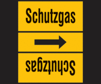 Rohrmarkierungsband ohne Gefahrenpiktogramm - Schutzgas, Gelb/Schwarz, B-7541