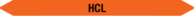 Mini-Rohrmarkierer - HCL, Orange, 0.8 x 10 cm, Polyesterfolie, Selbstklebend