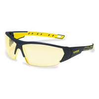 uvex Schutzbrille i-works, Rahmen: schwarz/gelb, Scheibe: PC gelb