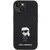 3_Karl Lagerfeld Silikon Ikonik Metal Pin Hülle für iPhone 15 Plus / 14 Plus – Schwarz