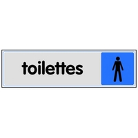 PLAQUE TOILETTES HOMMES EN PLEXI COULEUR 170X45MM - NOVAP - 4036489