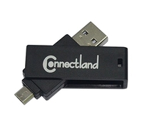 CONNECTLAND LECT-MUL-CAR-GC - 808-BK-OTG - MULTI LECTOR DE TARJETAS USB 2,0 EXTERNO 256 GB, NEGRO