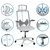 Bürostuhl / Drehstuhl ARCEO W Stoff / Netzstoff grau hjh OFFICE