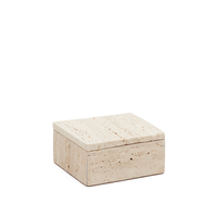 Macre-doos van beige travertijn