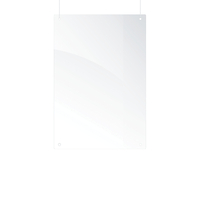 Schutzschild zur Deckenmontage, Acryl, 1200 x 900 mm, 3 mm, transparent