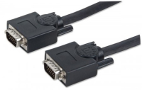 Manhattan VGA Monitor Cable, 30m, Black, Male to Male, HD15, Cable of higher SVGA Specification (fully compatible), Fully Shielded, Lifetime Warranty, Polybag