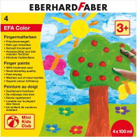 Eberhard Faber 578804 Abwaschbare Fingerfarbe Blau, Grün, Rot, Gelb