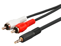 Microconnect AUDLC20G audio cable 20 m 3.5mm 2 x RCA Black