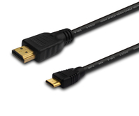 Savio CL-09 kabel HDMI 1,5 m HDMI Typu A (Standard) HDMI Type C (Mini) Czarny