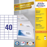 Avery 3651 samoprzylepne etykiety Prostokąt Na stałe Biały 4000 szt.