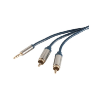 shiverpeaks SP30832-5-SLIM audio kabel 5 m 3.5mm 2 x RCA Blauw, Chroom