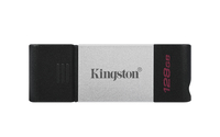 Kingston Technology DataTraveler 80 USB flash meghajtó 128 GB USB C-típus 3.2 Gen 1 (3.1 Gen 1) Fekete, Ezüst