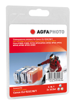 AgfaPhoto APCCLI521TRID inktcartridge 3 stuk(s) Cyaan, Magenta, Geel