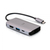 C2G Mini station d’accueil USB-C 4 en 1 avec HDMI, USB-A, Ethernet et USB-C, alimentation électrique jusqu’à 100 W - 4K 30 Hz