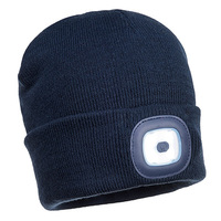Arbeitskleidung, NEUHEIT: Mütze mit wiederaufladbaren LED, Einheitsgröße, Farbe: Blau