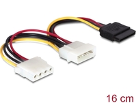 Delock Kabel Power SATA HDD > 2x 4pin Stecker/Buchse