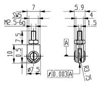 KÄFER 62076 Messeinsatz Ø 1,5 mm Rolle M2,5 Stahl passend zu Messuhren