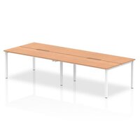 Evolve Plus 1200mm Back to Back 4 Person Desk Oak Top White Frame BE240