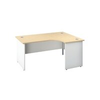 Jemini Right Hand Radial Panel End Desk 1800x1200mm Maple/White KF805588