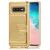 NALIA Schutz Handyhülle für Samsung Galaxy S10, Spiegel Kunst Leder Etui Handy Tasche Gold