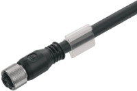 Bus-Leitung, M12-Stecker, gerade auf offenes ende, PVC, 25 m, schwarz, 178512250