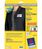 NAME BADGE ADHESIVE 80X50MM , WHITE WITH BLUE BORDER ,