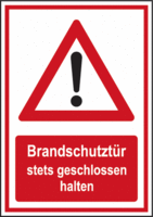 Brandschutz-Kombischild - Gefahrstelle, Rot/Schwarz, 37.1 x 26.2 cm, Folie