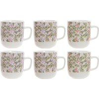 SET 6 TAZAS PORCELANA FLORAL 380 ML 10X8